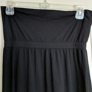 Black strapless jersey dress